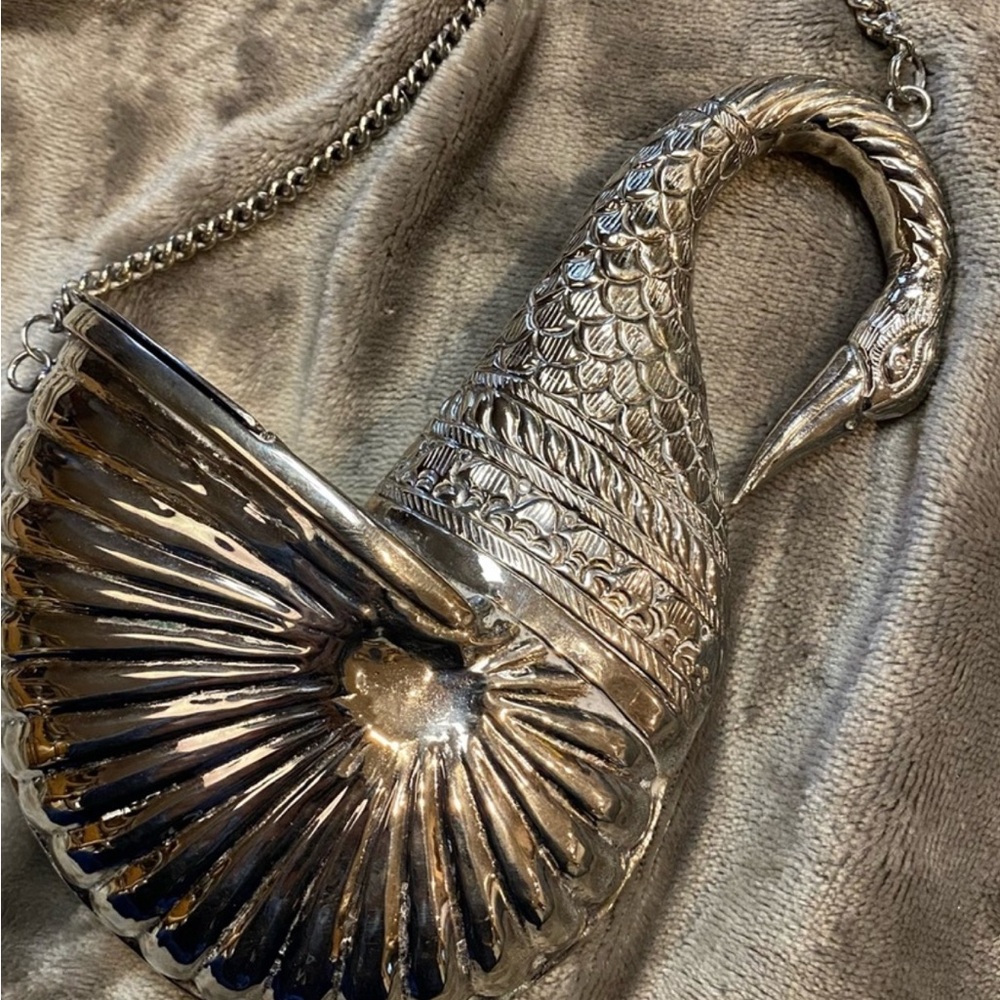 Silver plated Swan shoulder bag